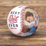 Best Dad Ever | Father's Day Photos & Monogram Baseball<br><div class="desc">The perfect gift for your sporty best dad ever. Celebrate your special and wonderful Dad in your life with our memorable and personalised best dad ever baseball. The design features "Best Dad Ever" designed in a sporty baseball-style typographic design in navy blue & red. Customise with established year, along with...</div>