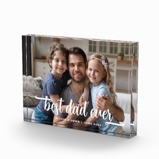 Best Dad Ever Father's Day Script  Photo Block (Right)