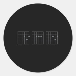 Best Dad Ever Fathers Day Shirt Guitar Chord Rock Classic Round Sticker