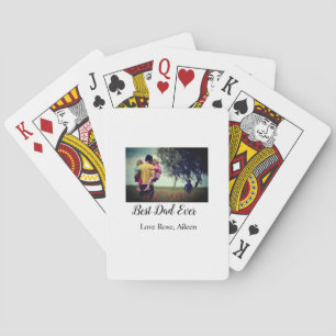 Best dad ever father's day son daughter papa dad p playing cards