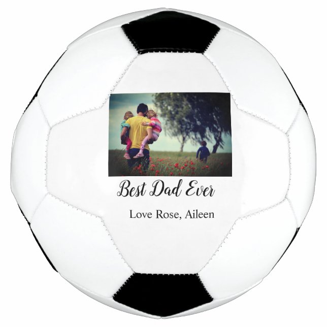 Best dad ever father's day son daughter papa dad p soccer ball (Front)