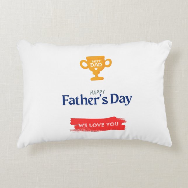 Best Dad Ever Father's Day Trophy Decorative Cushion (Front)