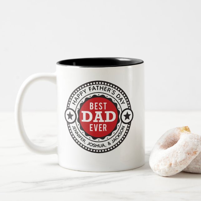 Best Dad Ever Father's Day Two-Tone Coffee Mug (With Donut)