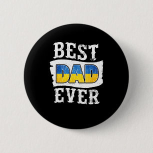Best Dad Ever Father's Day Ukrainian Flag Ukraine 6 Cm Round Badge