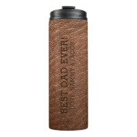 Best Dad Ever Faux Embossed Leather Grain Texture
