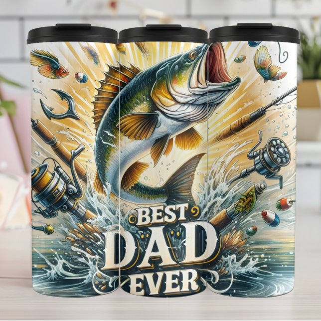 Best Dad Ever: Fishing Action Splash Thermal Tumbler (Creator Uploaded)