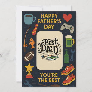 Best Dad Ever Fishing Fathers Day Flat Cards