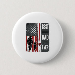 Best Dad Ever Fishing Flag Vintage Vector Design_1 6 Cm Round Badge