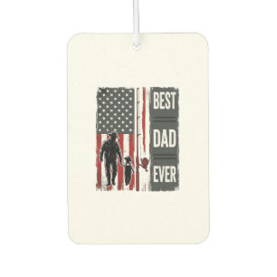 Best Dad Ever Fishing Flag Vintage Vector Design_1 Car Air Freshener