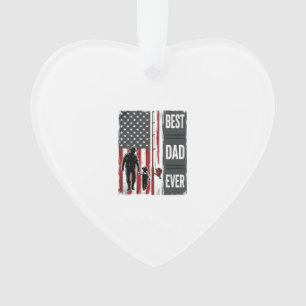 Best Dad Ever Fishing Flag Vintage Vector Design_1 Ornament