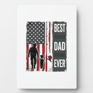 Best Dad Ever Fishing Flag Vintage Vector Design_1 Plaque
