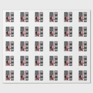 Best Dad Ever Fishing Flag Vintage Vector Design_1 Wrapping Paper