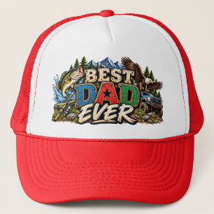 Best Dad Ever Fishing Outdoors Trucker Hat
