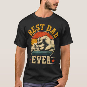 Best Dad Ever Fist Bump Retro Vintage T-Shirt