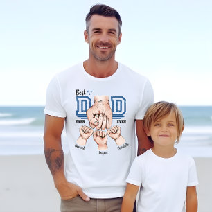 Best Dad Ever Fist Bump Shirt - 3 Kids Names