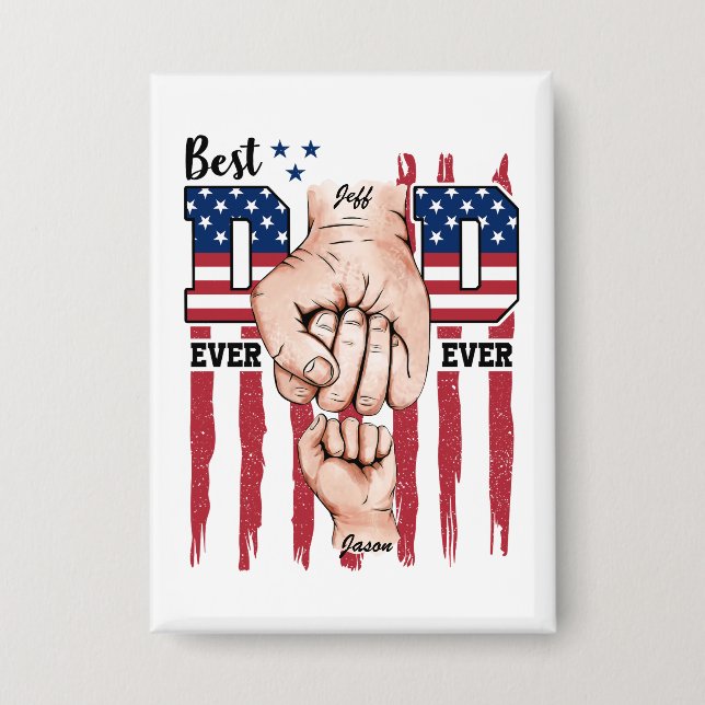 Best Dad Ever – Fist Bump USA Flag - 1 Child (Front)