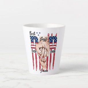 Best Dad Ever – Fist Bump USA Flag - 1 Child Latte Mug