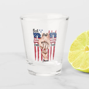 Best Dad Ever – Fist Bump USA Flag - 1 Child Shot Glass