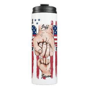 Best Dad Ever – Fist Bump USA Flag - 1 Child Thermal Tumbler