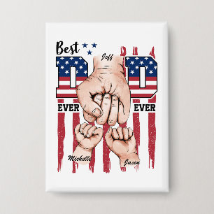 Best Dad Ever – Fist Bump USA Flag - 2 Kids