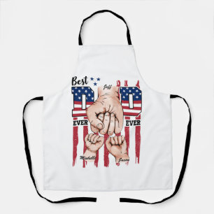 Best Dad Ever – Fist Bump USA Flag - 2 Kids Apron