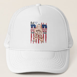 Best Dad Ever – Fist Bump USA Flag - 2 Kids Trucker Hat