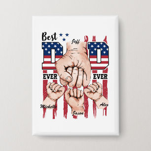 Best Dad Ever – Fist Bump USA Flag - 3 Kids