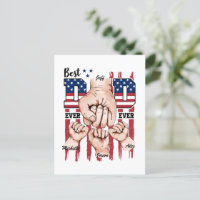 Best Dad Ever – Fist Bump USA Flag - 3 Kids