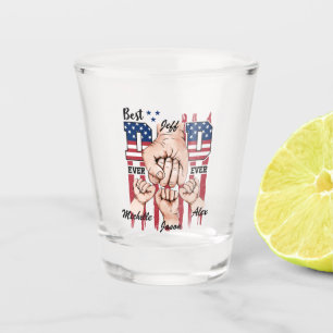Best Dad Ever – Fist Bump USA Flag - 3 Kids Shot Glass