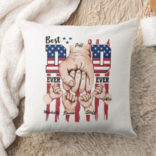 Best Dad Ever – Fist Bump USA Flag - 4 Kids Cushion