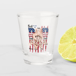 Best Dad Ever – Fist Bump USA Flag - 4 Kids Shot Glass