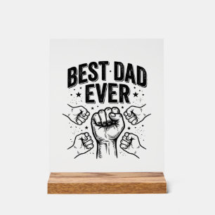 Best Dad Ever Fist Bump Vintage Shirt Design_1 Acrylic Sign