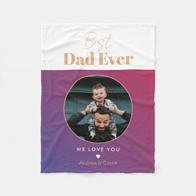 Best dad ever fleece blanket (Front)