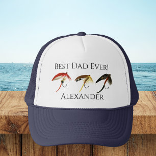 Best Dad Ever! Fly Fish Fishermen Flyfishing Trucker Hat