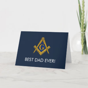Best Dad Ever Freemason Masonic Mason Thank You Card