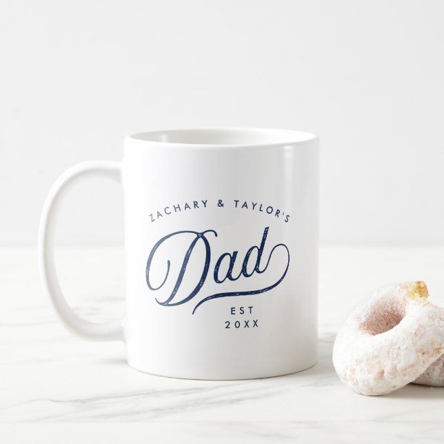 Best Dad Ever Full Photo and Text Personalised  Coffee Mug (With Donut)