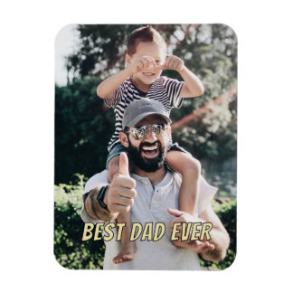 Best Dad Ever Full Photo Minimalist Template Magnet
