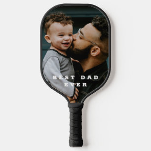 Best Dad Ever Full Photo Personalised Pickleball Paddle