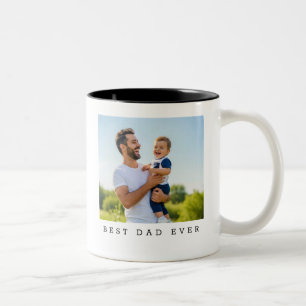 Best Dad Ever Full Photo Personalised Two-Tone Coffee Mug