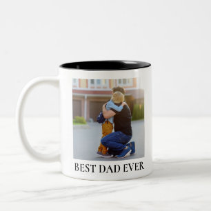 Best Dad Ever Full Photo Personalised Two-Tone Coffee Mug