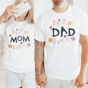 Best Dad Ever   Fun Colourful Clipart Father's Day T-Shirt