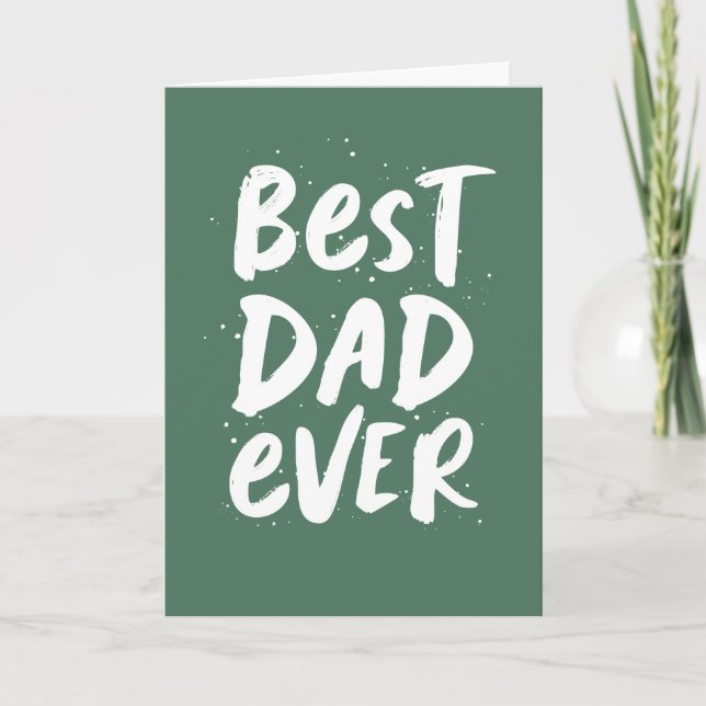 Best dad ever fun cool green photo Father's Day Card (Front)