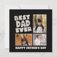 Best Dad Ever Funky Typography 3 Photo Black