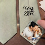 Best dad ever-Gift from Daughter Sage green Tie<br><div class="desc">On your wedding day,  reminisce with your dad about the adorable little one he once was by gifting him this personalised father-of-the-bride Sage green tie featuring you and your father and your childhood photo. Alternatively,  surprise him with this sweet gesture as a Father's Day gift</div>