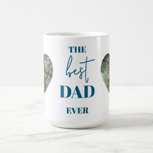 Best Dad Ever Gift with Heart Photos Coffee Mug