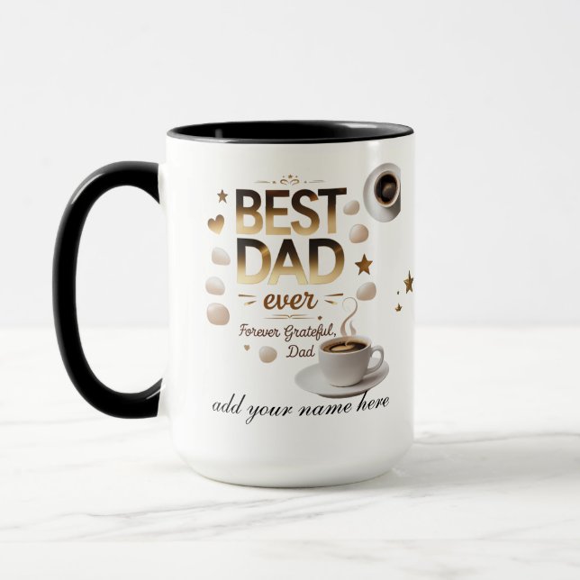 Best Dad Ever – Gold & Gratitude Mug (Left)