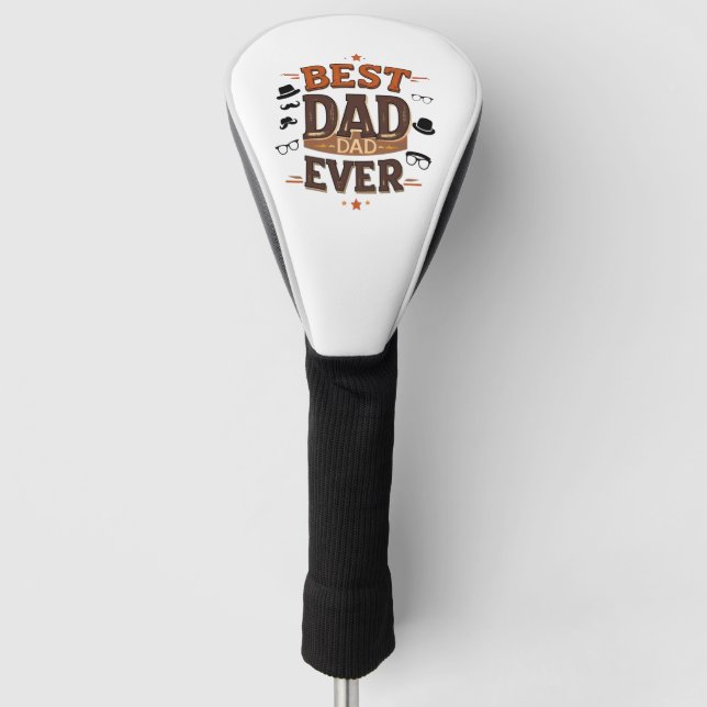 Best Dad Ever Golf Head Cover – Personalised Gift (Front)