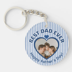Best Dad Ever golfer Photo Minimalist Template 26 Key Ring