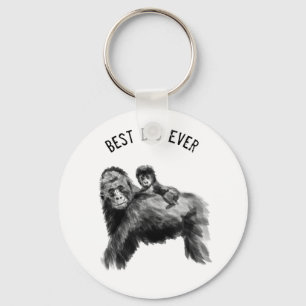 Best dad ever gorilla with baby key ring
