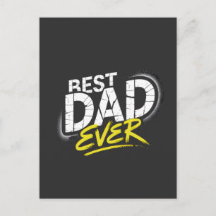 Best Dad Ever Graffiti Art Postcard